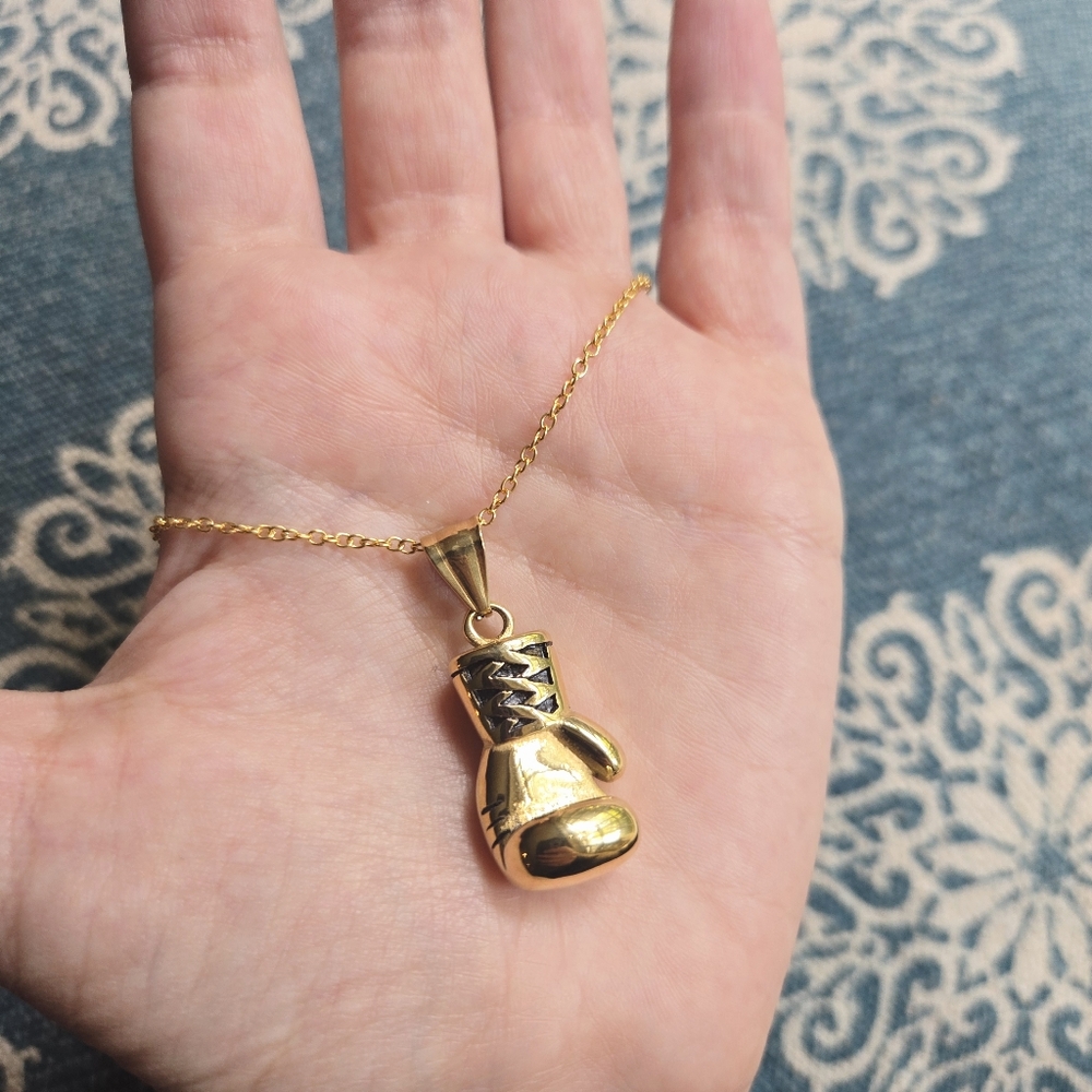 Gold Boxing Glove Necklace